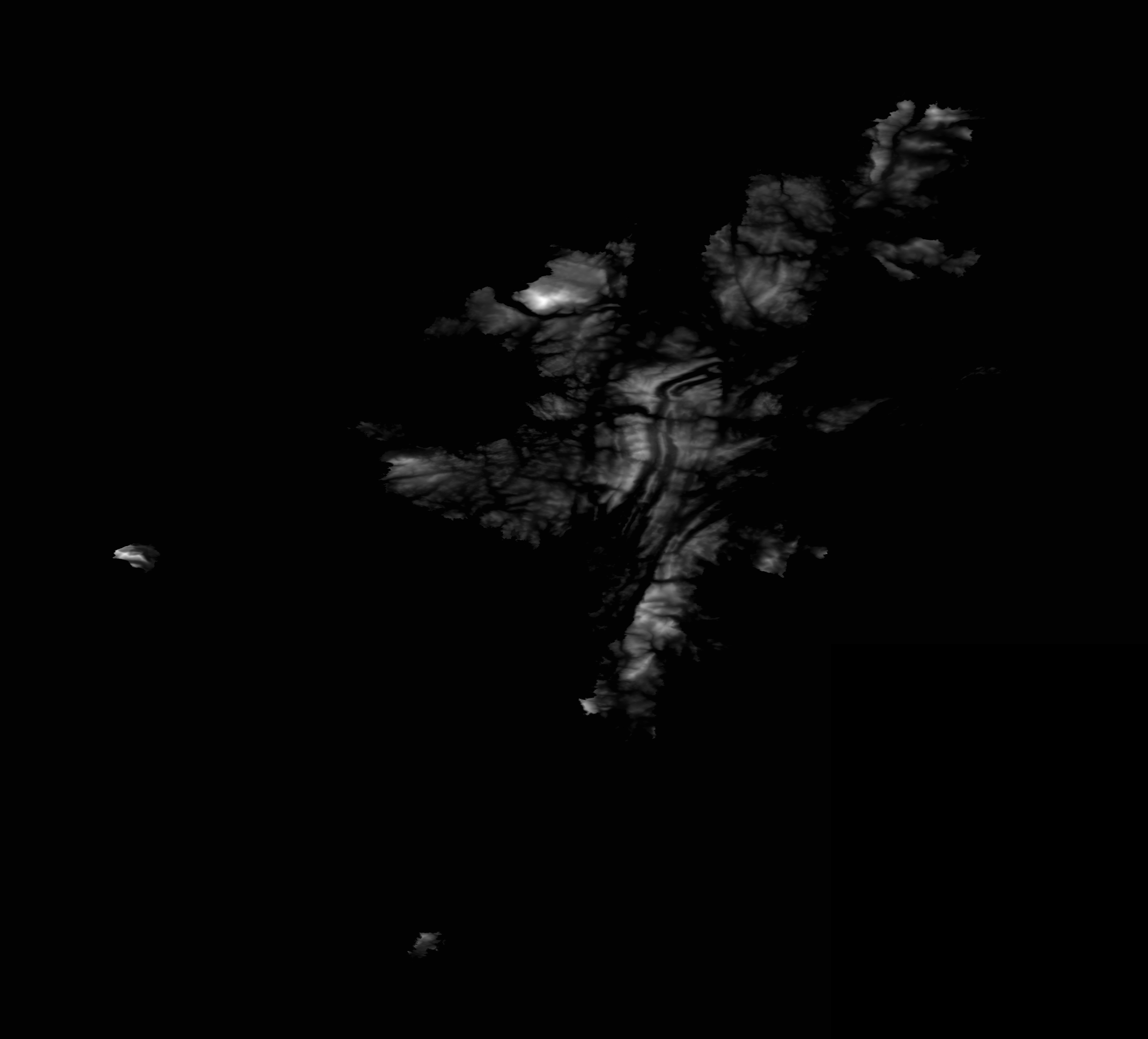 SRTM3 Shetland terrain as rebuilt from Ordnance Survey Terrain 50 data