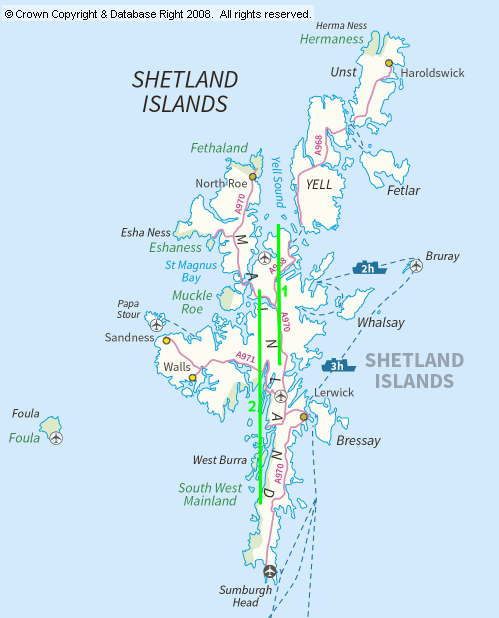 Map of Shetland Isles